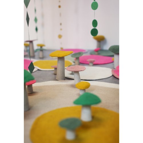 Champignon en feutre - rose poudré